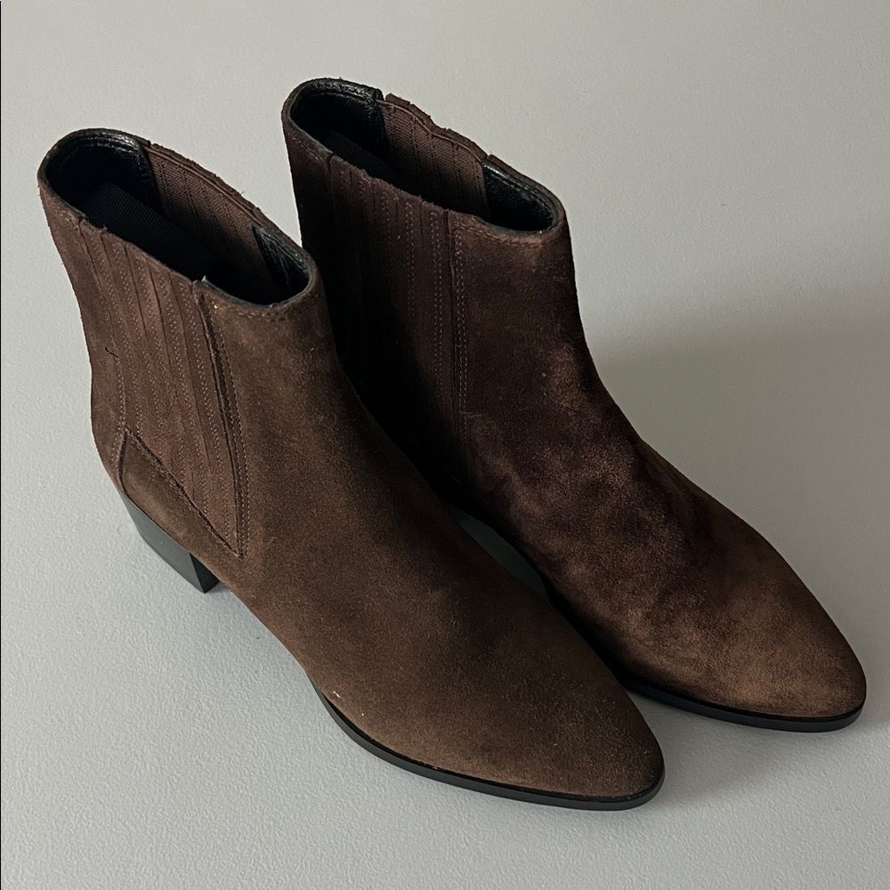 New rag & bone Rover Chelsea Ankle Boot in Mocha Suede Size 38 - Picture 2 of 10